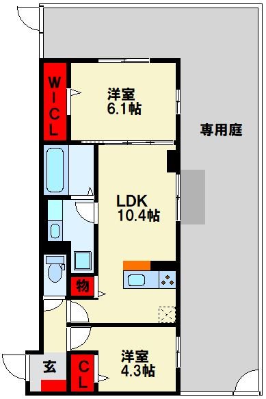 ルシオル鞘ヶ谷 202号室 間取り