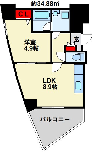 オールセインツ 1508号室 間取り