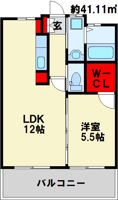 フェルト1113 302号室 間取り