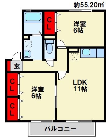 セジュール岩瀬 間取り