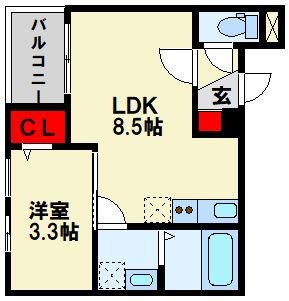 パルティーレ戸畑 103号室 間取り