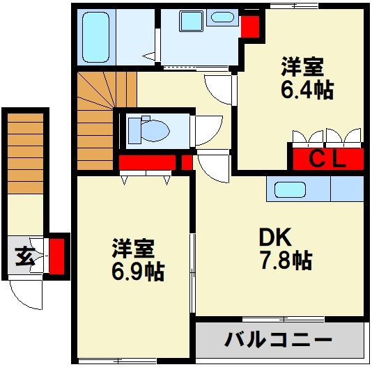 ヴィラージュ新木屋瀬 間取り