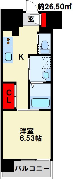 ウイングス城野駅前 405号室 間取り