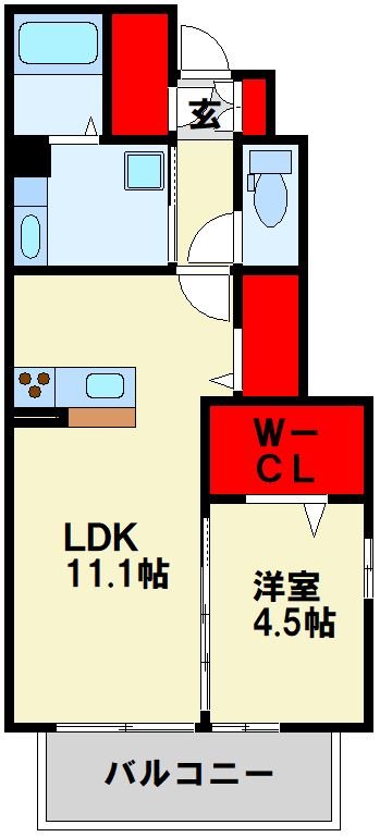 ポルタ宮前 101号室 間取り