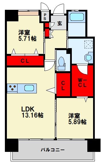 LEGEND TAKAMI 411号室 間取り