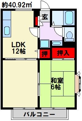ビーライン力丸 201号室 間取り