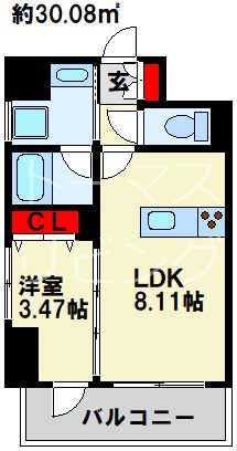 ざ小倉 411号室 間取り