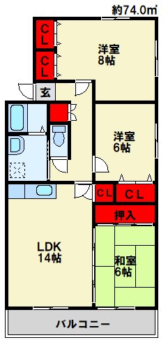 エルスール湯川　参番館 201号室 間取り