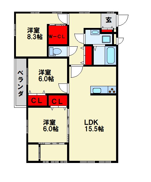 クローリス仙水 間取り図
