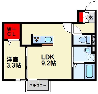 【★新築！即入居可能★】D-ROOM桜 本城 308号室 間取り