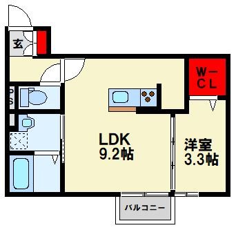 【★新築！即入居可能★】D-ROOM桜 本城 212号室 間取り