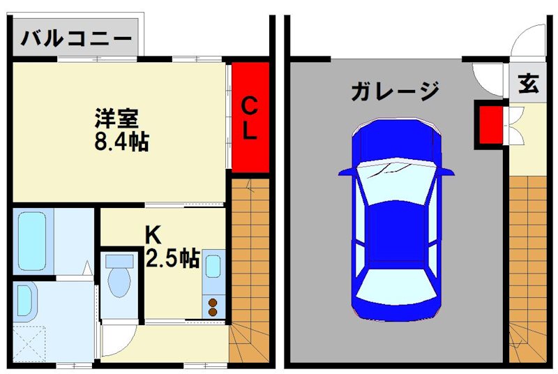 ギャラン中間　B棟 間取り