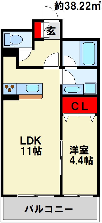 ZEN’S清水 206号室 間取り