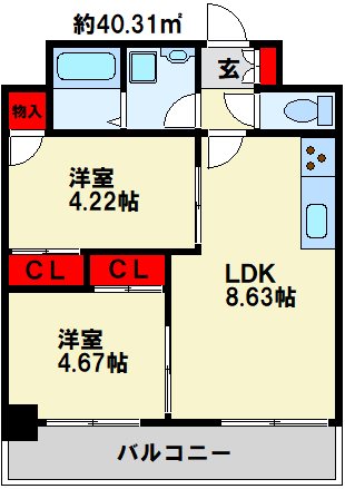 ウィングス砂津 間取り
