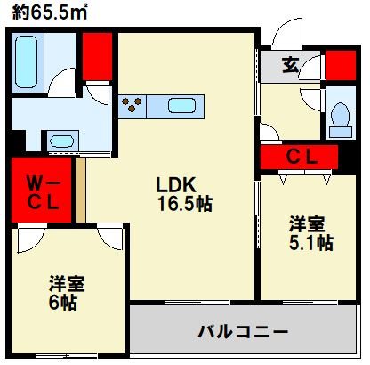 べレオ青葉 302号室 間取り