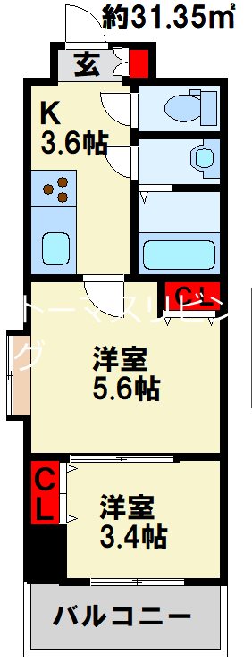 デザイナープリンセス77 1106号室 間取り