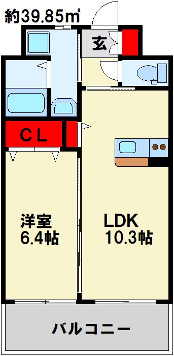 ジュピター 705号室 間取り