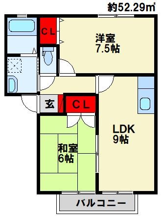ソレジオ中井 102号室 間取り