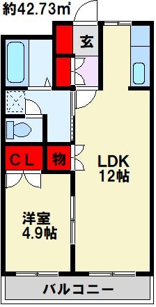 パレス菊入 102号室 間取り