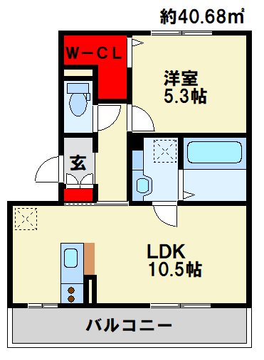 エスポワール祇園Ｂ棟 間取り