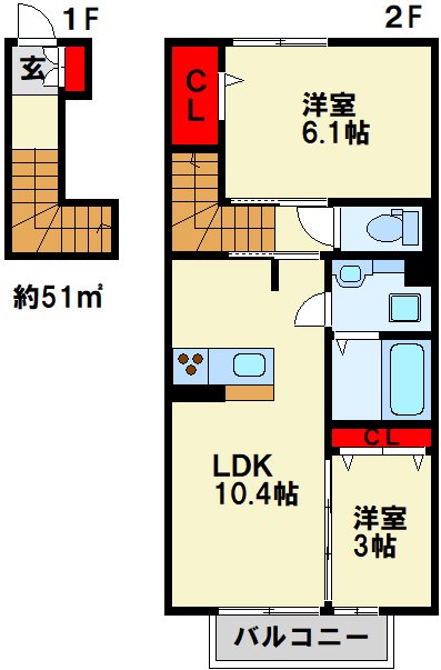 エスペランサ今町 202号室 間取り