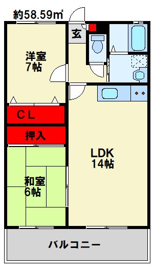 エルスール小原川 Ⅰ番館 間取り図