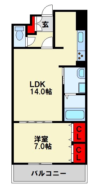 コーポランド浅生 806号室 間取り