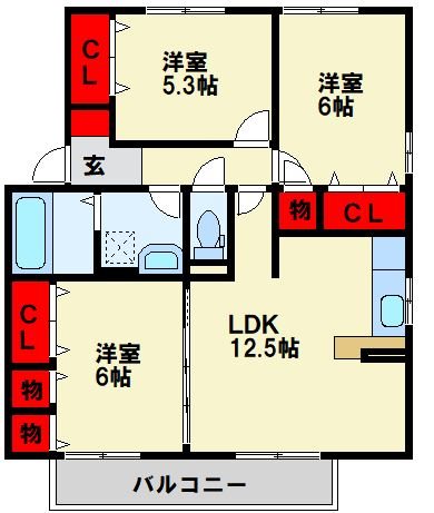 クローバー学研台 A棟 間取り