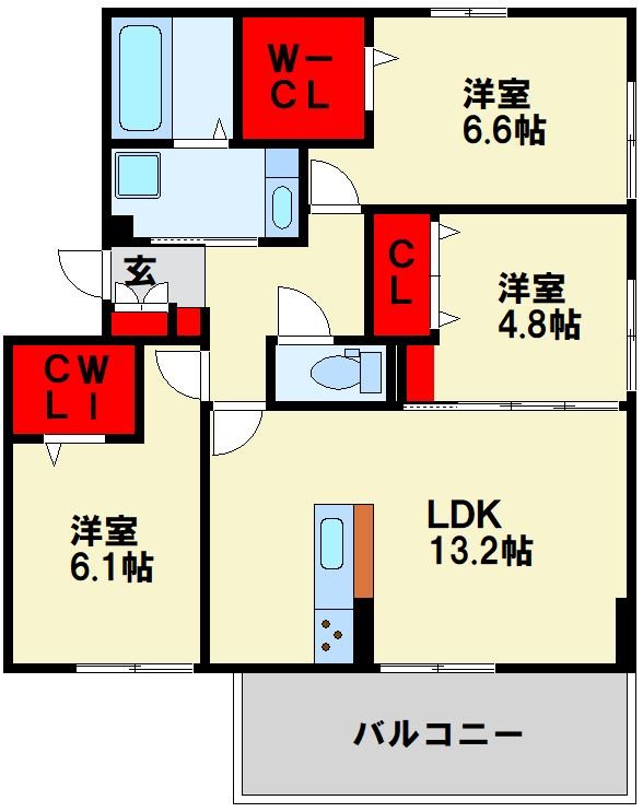 松の杜D-ROOM 201号室 間取り