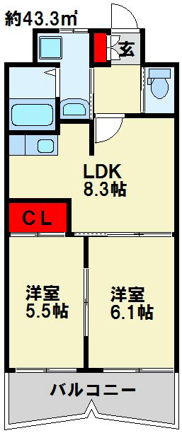 S-FORT小倉 907号室 間取り