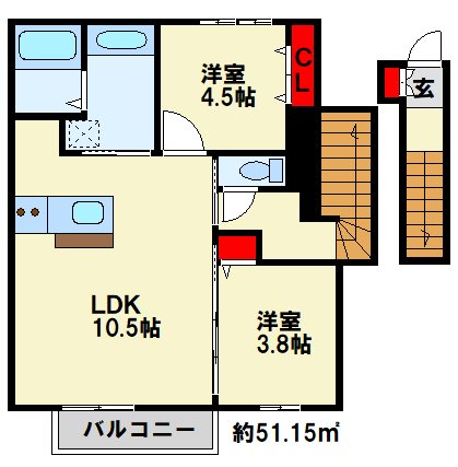 ソレイユハイム上吉田　C棟 間取り図