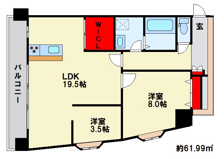 プランドールMK小倉 202号室 間取り