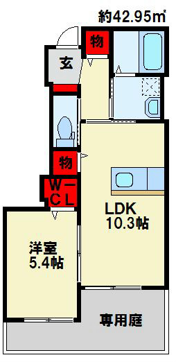 R514 103号室 間取り