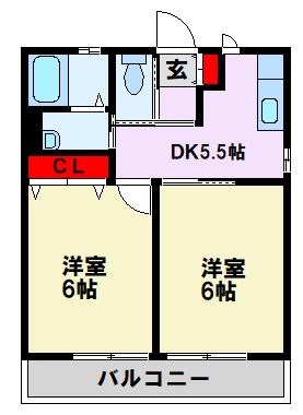 ボヌール則松 201号室 間取り