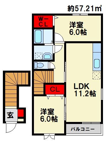 サンデリアーナⅡ　B棟  間取り