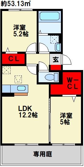 ラパン学研台 A棟 103号室 間取り