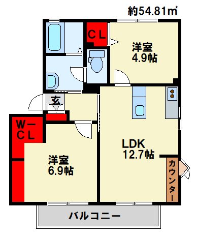エスポワールホリⅡ　A棟 間取り