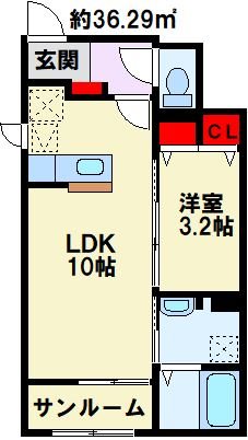 アルコバレーノ 102号室 間取り