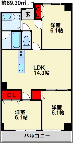 ロージュマン黄金町 間取り