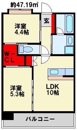 ヒルクレスト小倉高峰グランデ 205号室 間取り