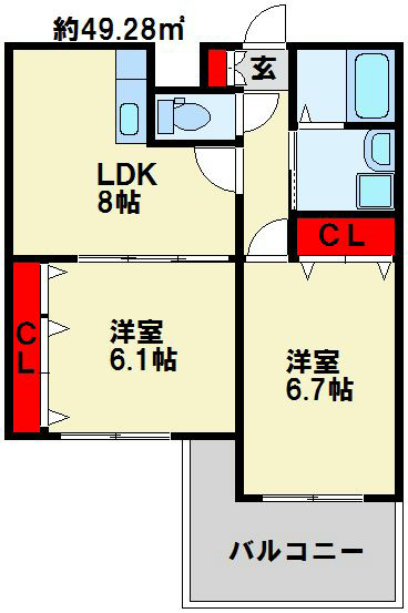 フェルト515 1405号室 間取り