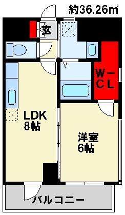 フェルト127 1308号室 間取り