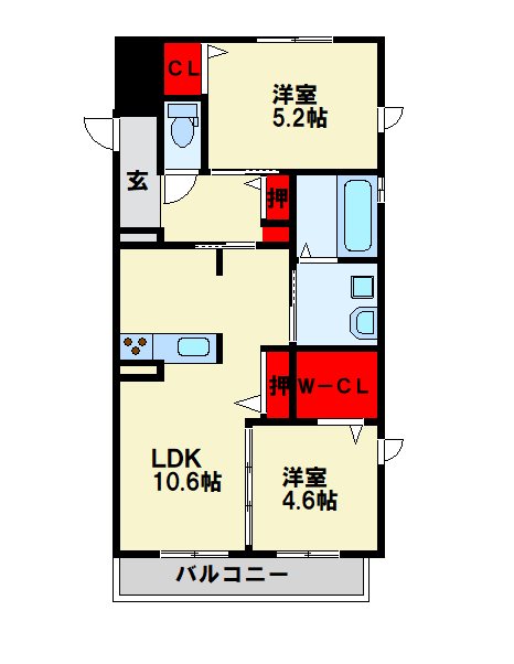 Chime境川  間取り