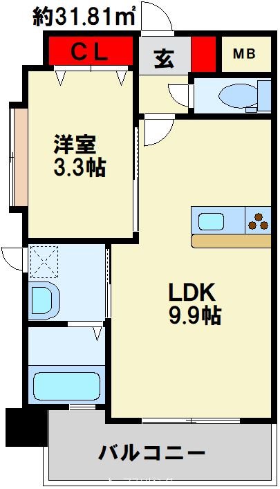 アンテス上到津  201号室 間取り