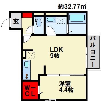 ソレールヴィラⅡ C棟 103号室 間取り