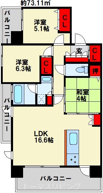 以和貴マンション須賀町 201号室 間取り