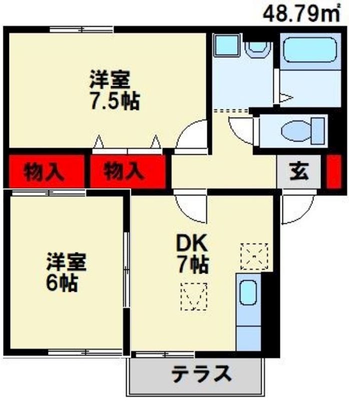 セジュール太賀 201号室 間取り