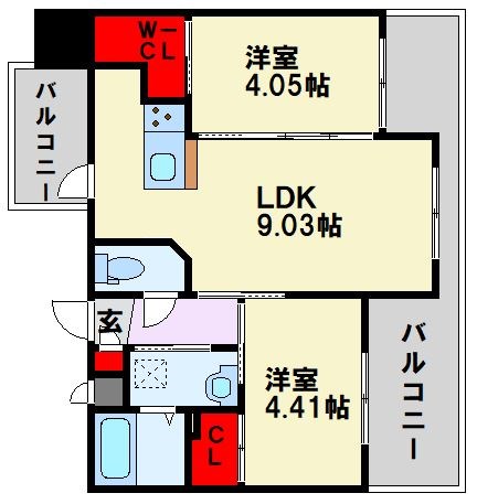 ギャラン鷹の巣 901号室 間取り