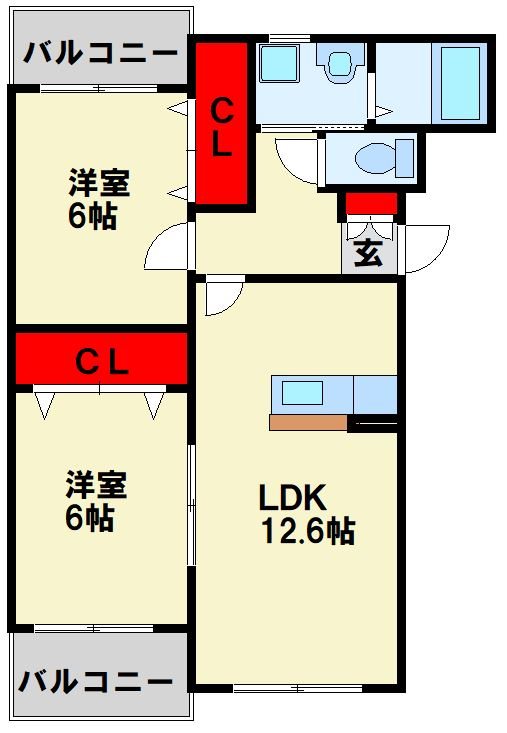 パルフェゆうわ 202号室 間取り
