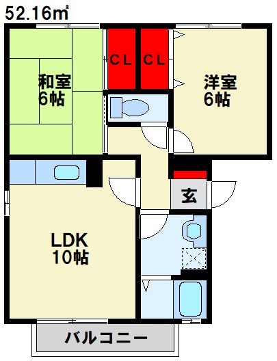 パークサイドリゾート東二島 202号室 間取り